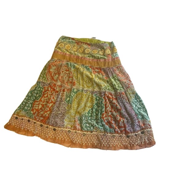 Cynthia Steffe Floral Fairy Etheral Silk Blend Skirt Midi Length Skirt Sz 10 - Picture 1 of 5